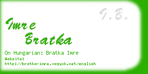 imre bratka business card